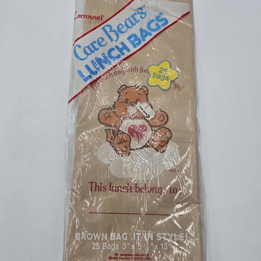 1985 Care Bear Lunch Bags Carousel Products American Greeting Corporation 25... - Picture 1 of 6
